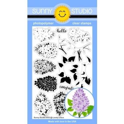 Sunny Studio Layering Clear Stamps - Lovely Lilacs
